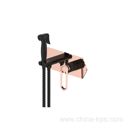 Matt black and rose gold wallmounted bidet sprayer